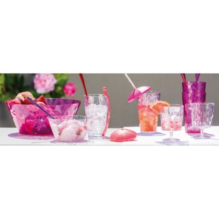 Szklanka 400ml transparentny róż - 2