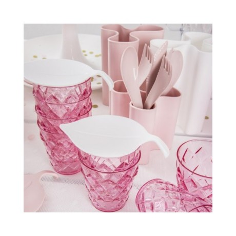 Szklanka 400ml transparentny róż - 5