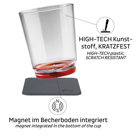 Magnetyczne szklanki Silwy czerwone 250 ml 2 szt. Silwy - 2