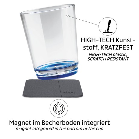 Magnetyczne szklanki Silwy niebieskie 250 ml 2 szt. Silwy - 2