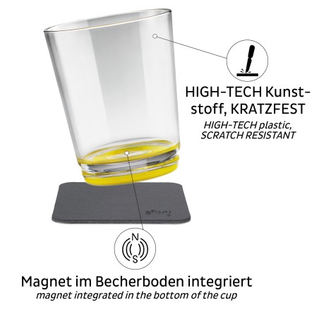Magnetyczne szklanki Silwy żółte 250 ml 2 szt. Silwy - 2