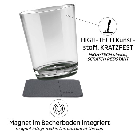Magnetyczne szklanki Silwy szare 250 ml 2 szt. Silwy - 2