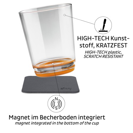 Magnetyczne szklanki Silwy pomarańczowe 250 ml 2 szt. Silwy - 2