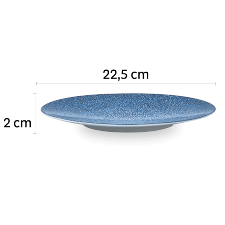 Magnetyczne talerze śniadaniowe porcelanowe OCEAN Silwy biało - niebieskie 22,5 cm 2 szt. Silwy - 7