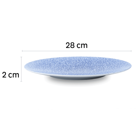 Magnetyczne talerze obiadowe porcelanowe OCEAN Silwy biało - niebieskie 28 cm 2 szt. Silwy - 7