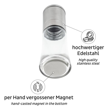 Magnetyczne młynki do soli i pieprzu Silwy przezroczyste 100 g 2 szt. Silwy - 2