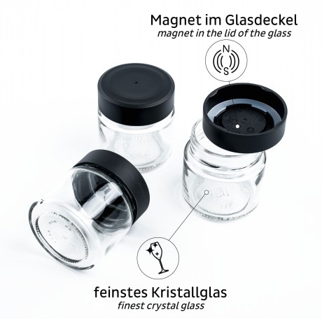 Magnetyczne pojemniki na przyprawy z czarną listwą Silwy przezroczyste 125 ml 3 szt. Silwy - 1