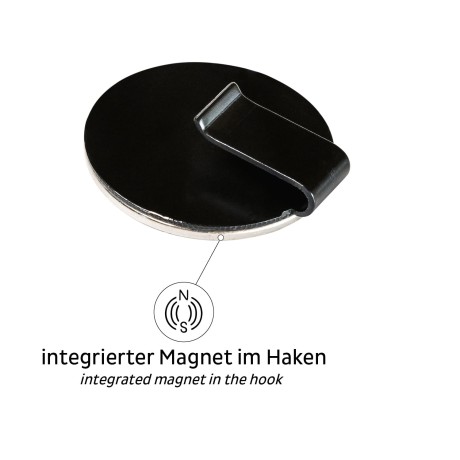 Magnetyczny haczyk Silwy czarny z czarną podkładką 6,5 cm do 0,2 kg 1 szt. Silwy - 4
