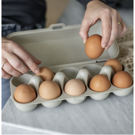 Pojemnik na jajka beżowy Eggs To Go Organic Nature Koziol K7179700
