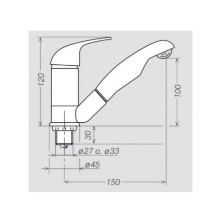 Kran z mikserem wody Kama 150 mm Reich