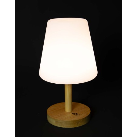 Akumulatorowa lampka stołowa Cambridge M bambusowa Bo-Camp 5818792
