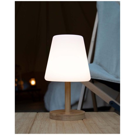 Akumulatorowa lampka stołowa Cambridge M bambusowa Bo-Camp 5818792