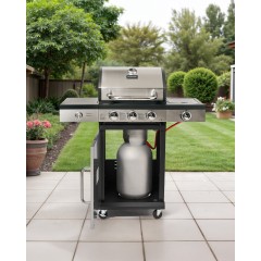 Grill gazowy 3 palniki + palnik boczny, żeliwny ruszt Blaupunkt GG301 - zdjęcie dodatkowe nr. 2