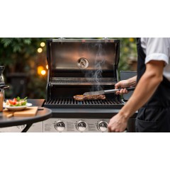 Grill gazowy 3 palniki + palnik boczny, żeliwny ruszt Blaupunkt GG301 - zdjęcie dodatkowe nr. 4