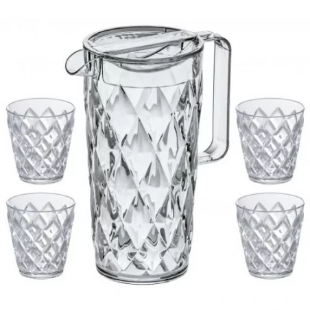 Komplet Dzbanek 1,6 l + 4 szklanki crystal KOZIOL K3688921
