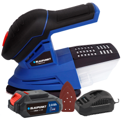 ZESTAW Szlifierka Delta 18 V Akumulator 2 Ah Ładowarka Blaupunkt CO2010