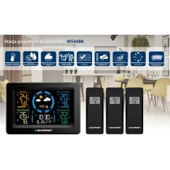 [OUTLET] Stacja pogodowa z 3 sensorami lcd Blaupunkt WS40BK - zdjęcie dodatkowe nr. 2