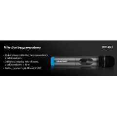 [OUTLET] Mikrofon podwójny UHF bezprzewodowy karaoke Blaupunkt WM60UDB - zdjęcie dodatkowe nr. 7