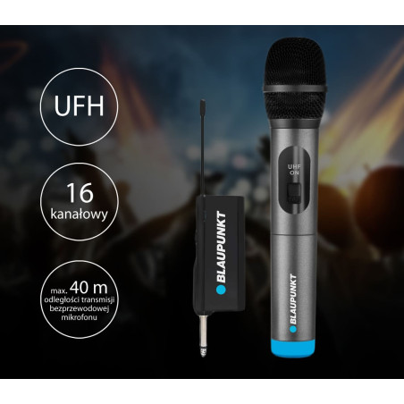 Mikrofon podwójny UHF bezprzewodowy karaoke Blaupunkt WM60UDB Blaupunkt - 5