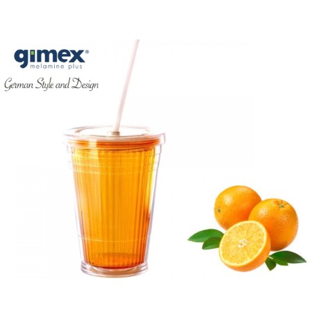 Kubek ze słomką pomarańczowy Gimex G66276 Gimex - 2
