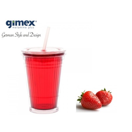 Kubek ze słomką czerwony Gimex G66273 Gimex - 1